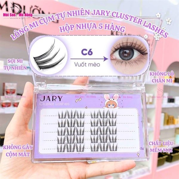 LÔNG MI CỤM TỰ NHIÊN JARY CLUSTER LASHES HỘP NHỰA 5 HÀNG C06