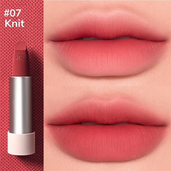 Son Thỏi 3CE Mềm Môi 07 Knit - Hồng Khô 3.5g Cashmere Hug Lipstick