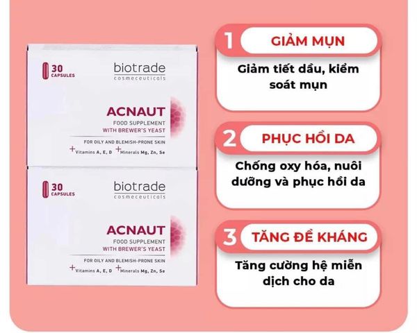 Viên Uống Trị Mụn Biotrade Acnaut Food Supplement With Brewer’s Yeast 30 Viên