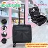 Cốp vải kéo 3 ngăn trang điểm chuyên nghiệp có bánh xe đựng mỹ phẩm, dụng cụ trang điểm tiện lợi