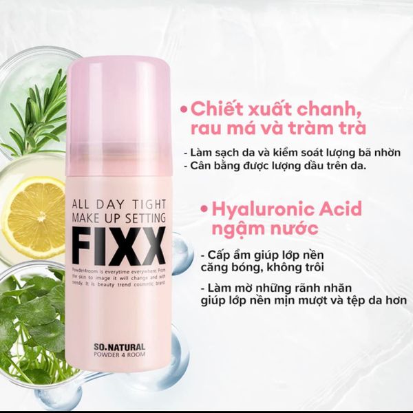 (CÔNG TY) Xịt Khóa Nền Dành Cho Mọi Loại Da So Natural All Day Tight Make Up Setting Fixx 35ml/ 75ml