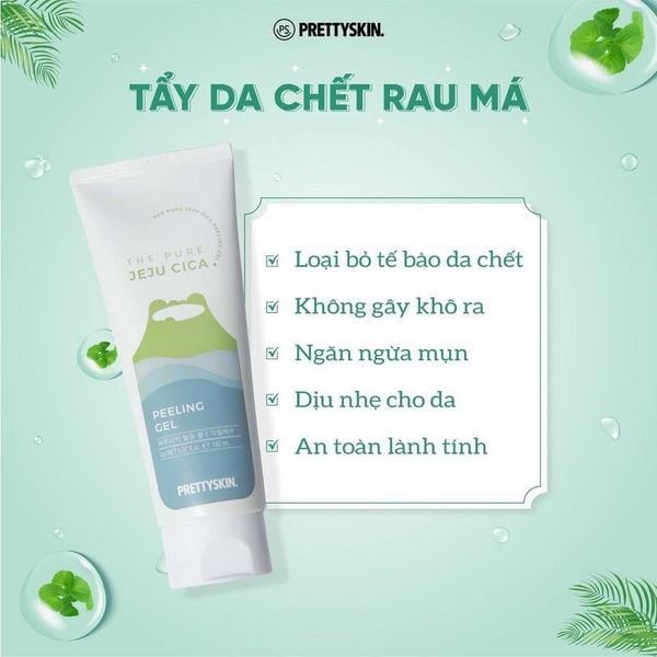 Tẩy Da Chết Rau Má Prettyskin The Pure Jeju Cica Peeling Gel 150ml
