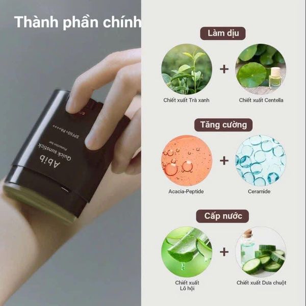 Sáp Chống Nắng, Thanh Lăn Chống Nắng Dịu Da, Dưỡng Ẩm, Không Mùi, Mỏng Nhẹ  Không Nâng Tone Abib Quick Sunstick PROTECTION BAR SPF50+ PA++++ 22g