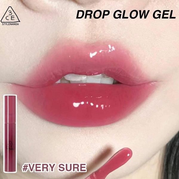 Son Bóng 3CE Drop Glow Gel - Very Sure - Màu dâu tím mọng