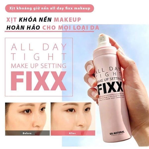 (CÔNG TY) Xịt Khóa Nền Dành Cho Mọi Loại Da So Natural All Day Tight Make Up Setting Fixx 35ml/ 75ml