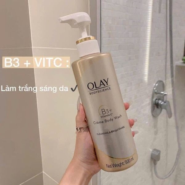[BẢN THÁI] Sữa Tắm Trắng Da Olay Body Science Vitamin C + B3 Creme Body Wash 500g