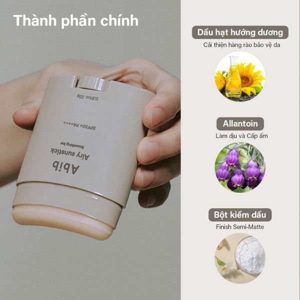 Sáp Chống Nắng Thanh Lăn Chống Nắng Cho Da Dầu Abib Airy Sunstick SMOOTHING BAR SPF50+ PA++++ 23g
