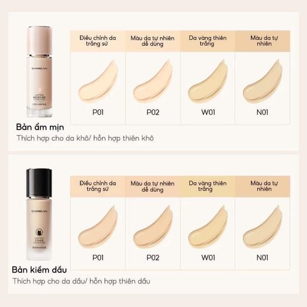 Kem Nền Carslan Lasting Cover Foundation 30g