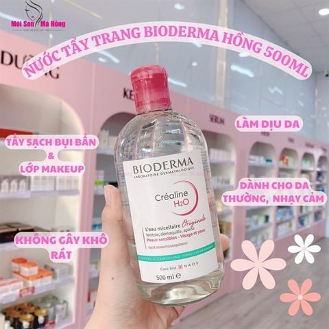 Nước tẩy trang dành cho da nhạy cảm Bioderma Crealine H2O 500ml