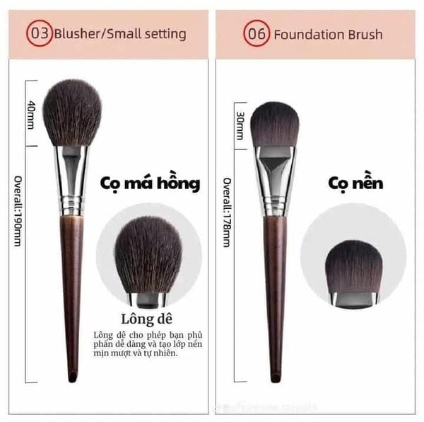Bộ Cọ Make Up Artist trang điểm chuyên nghiệp lông thú 22 cây + tặng kèm túi lưới