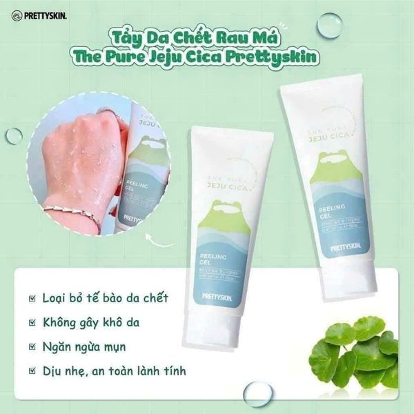 Tẩy Da Chết Rau Má Prettyskin The Pure Jeju Cica Peeling Gel 150ml