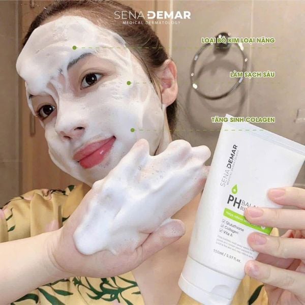 Sữa Rửa Mặt Làm Sạch Sâu, Dưỡng Da Sáng Mịn, Đều Màu SenaDemar PH Balanced Deep Cleansing Foam Hàn Quốc 150ml