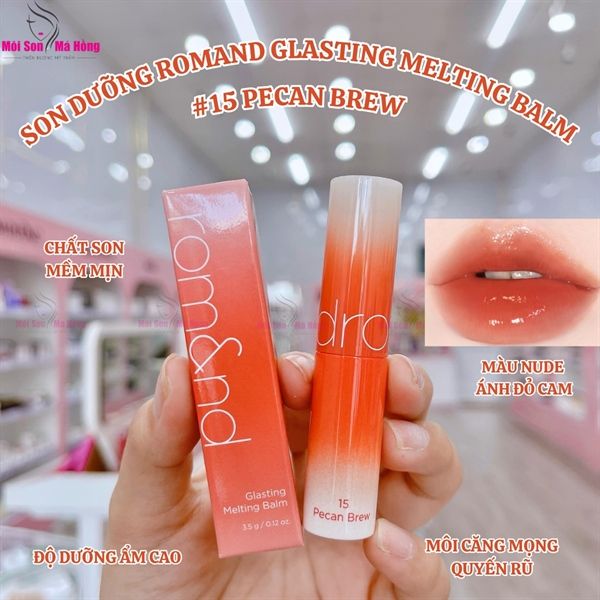 Son Dưỡng Dạng Thỏi Có Màu Thuần Chay Dưỡng Ẩm Mềm Môi Romand Glasting Melting Balm 3.5g