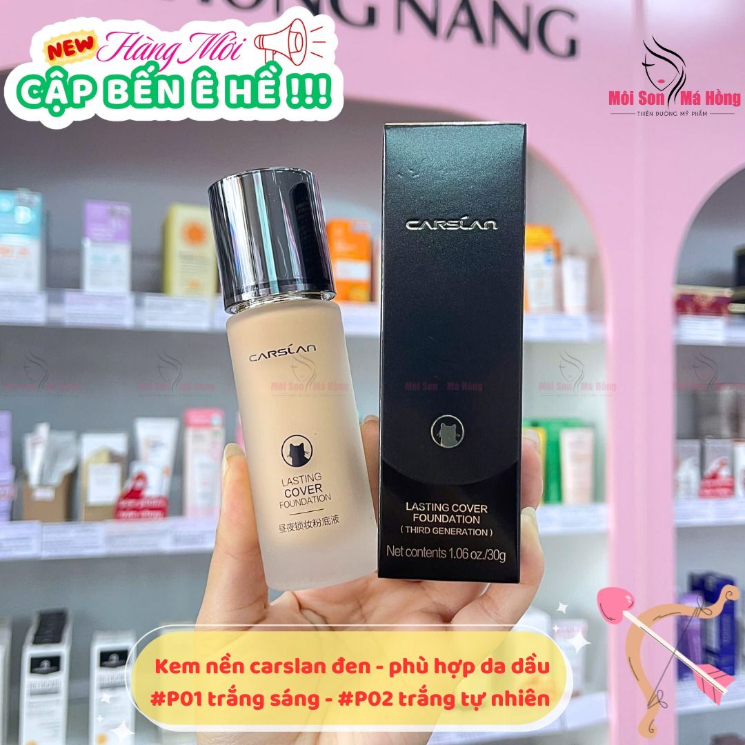Kem Nền Carslan Lasting Cover Foundation 30g - MÔI SON MÁ HỒNG