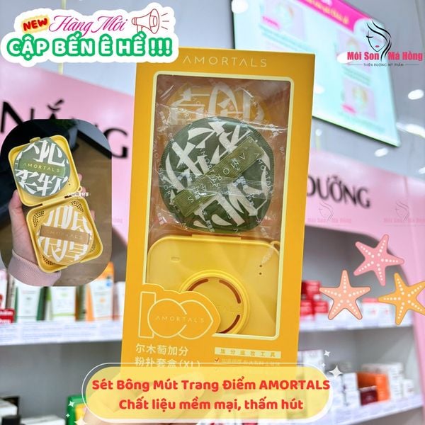 AMORTALS Set Mút Trang Điểm Size XL( 2 mút + Hộp)