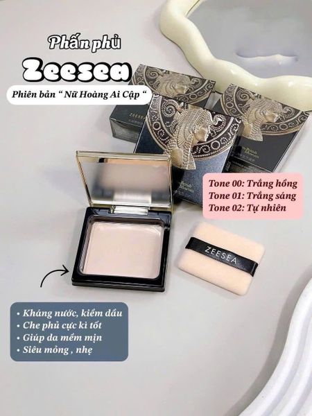 Phấn Nền Dạng Nén Kiềm Dầu, Chống Nước Zeesea Refreshing Silky Powder 8g