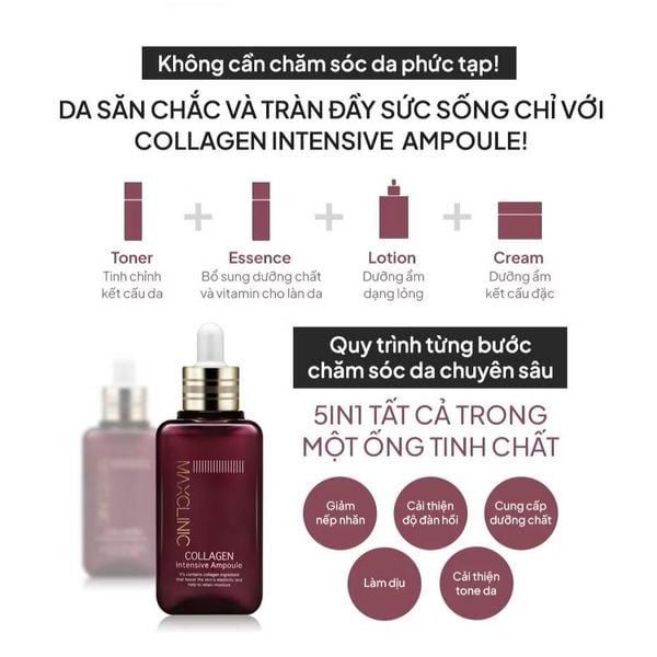 Tinh Chất Dưỡng ẩm, Chống Lão Hóa Maxclinic COLLAGEN Intensive Ampoule 100ml
