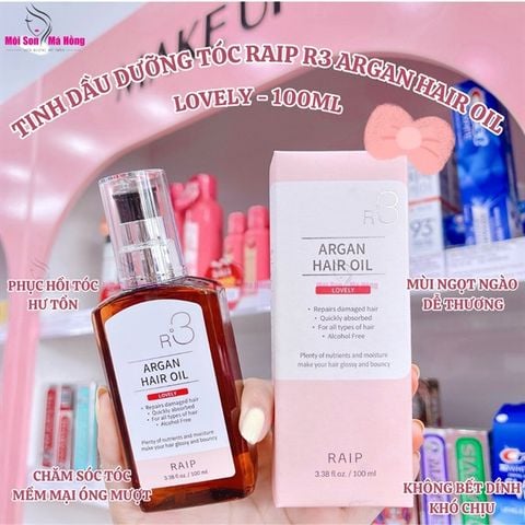Dầu dưỡng tóc Raip R3 Argan Hair Oil Lovely 100ml