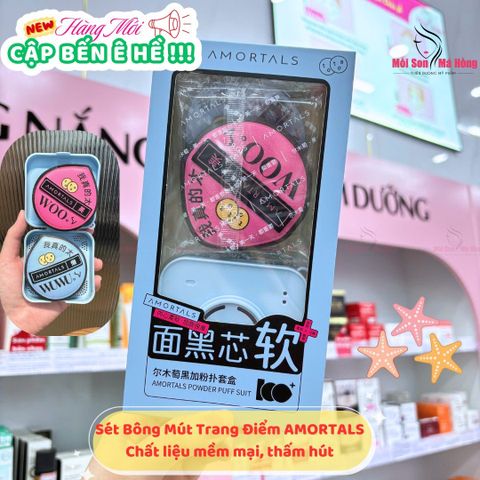 AMORTALS Set Mút Trang Điểm Size XL( 2 mút + Hộp)
