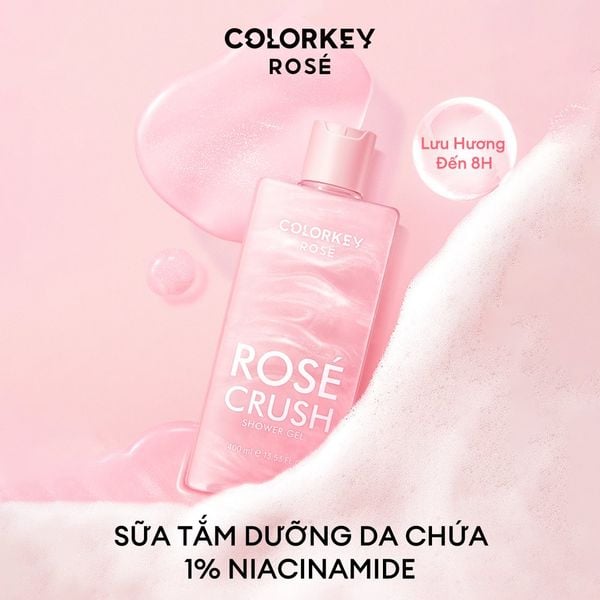 Gel Tắm Colorkey Rosé Crush Shower Gel Hương Hoa Hồng 400ml