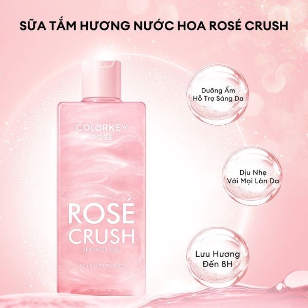 Gel Tắm Colorkey Rosé Crush Shower Gel Hương Hoa Hồng 400ml