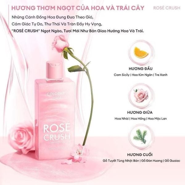 Gel Tắm Colorkey Rosé Crush Shower Gel Hương Hoa Hồng 400ml