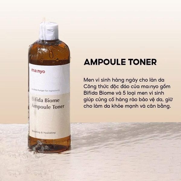 Nước Hoa Hồng Dưỡng ẩm, Phục hồi da Manyo Bifida Biome Ampoule Toner 210ml