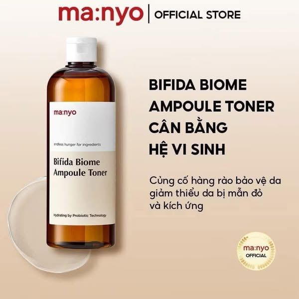 Nước Hoa Hồng Dưỡng ẩm, Phục hồi da Manyo Bifida Biome Ampoule Toner 210ml