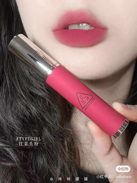 Son Lì 3CE Mịn Môi Typegirl - Hồng Sen 4g Hazy Lip Clay