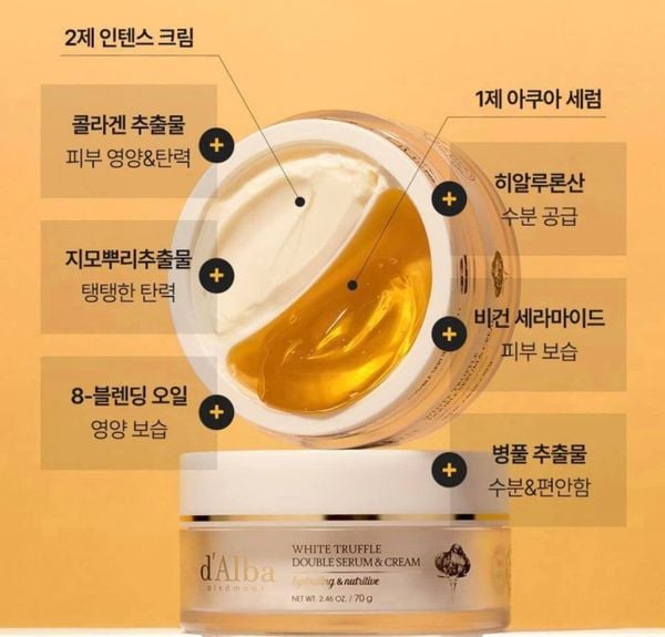 Kem Dưỡng 2 Ngăn, Chống Lão Hóa d'Alba White Truffle All In One Double Cream 70g (MẪU MỚI)