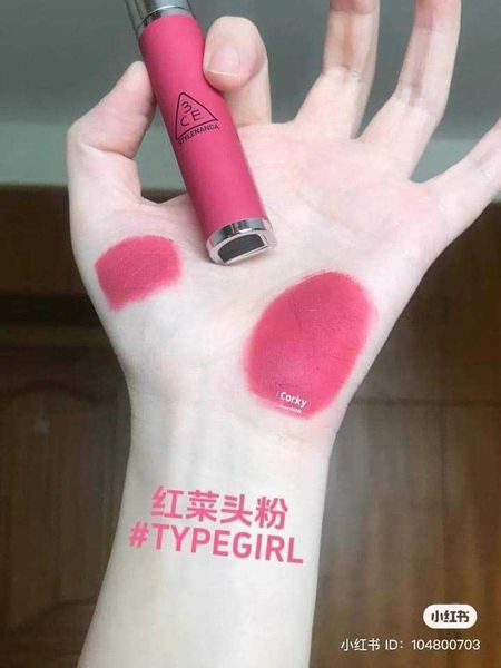 Son Lì 3CE Mịn Môi Typegirl - Hồng Sen 4g Hazy Lip Clay
