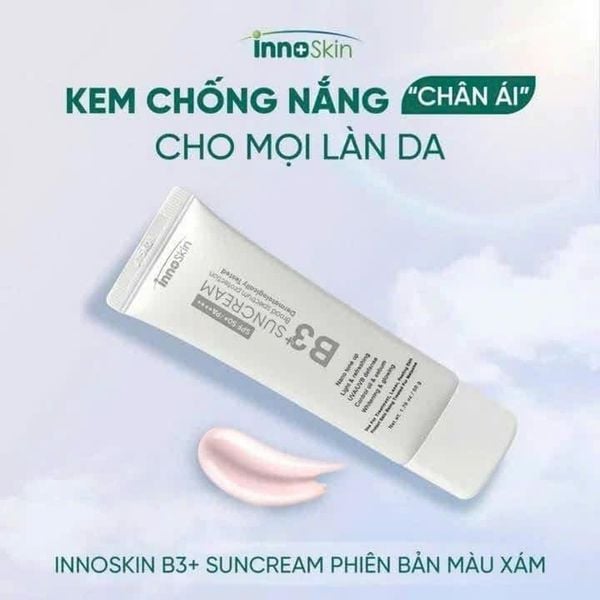 Kem Chống Nắng Nâng Tone Innoskin B3+ Suncream SPF50+ PA++++ 50g Xám