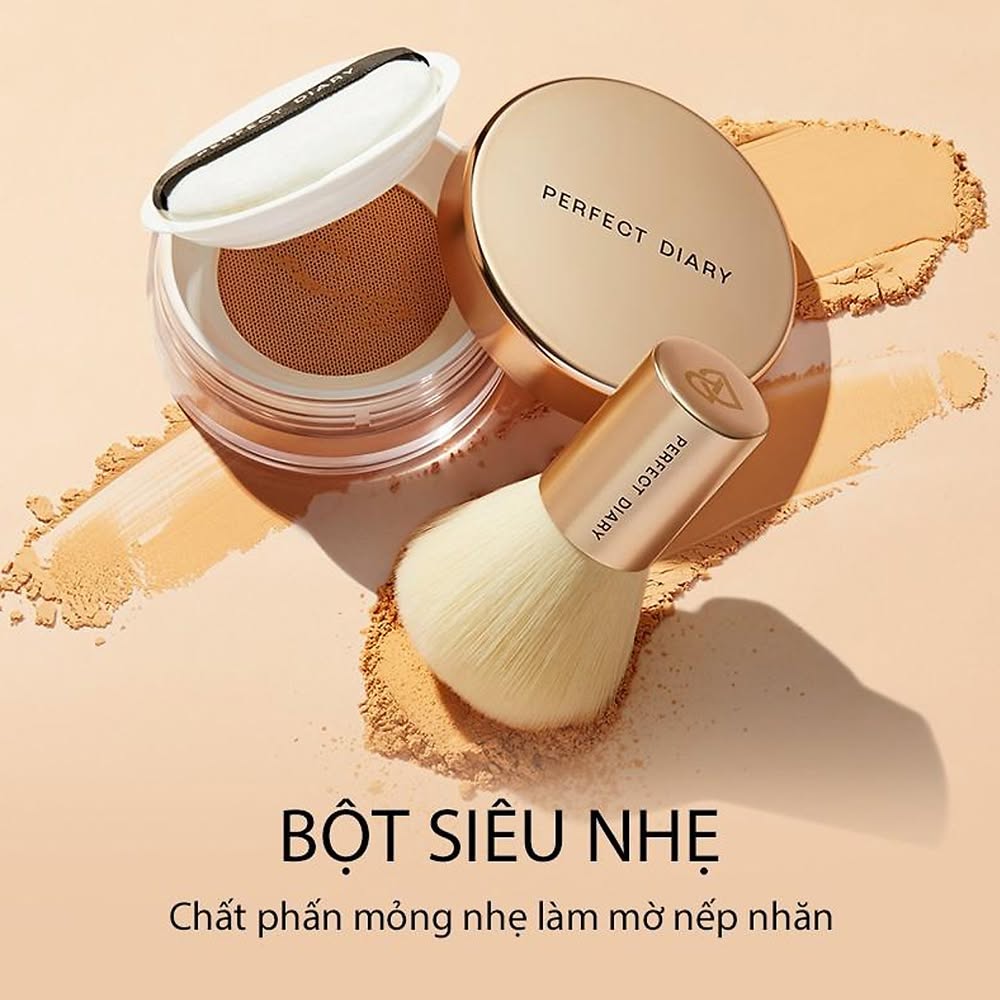 (CÔNG TY) Phấn Phủ Perfect Diary Kiềm Dầu, Ngăn Thấm Nước  7g Weightless Soft Velvet Blurring Loose Powder