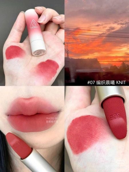 Son Thỏi 3CE Mềm Môi 07 Knit - Hồng Khô 3.5g Cashmere Hug Lipstick