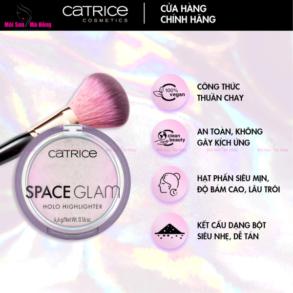 Phấn bắt sáng Catrice Space Glam Holo Highlighter 4.6g chất phấn mịn lì lâu trôi