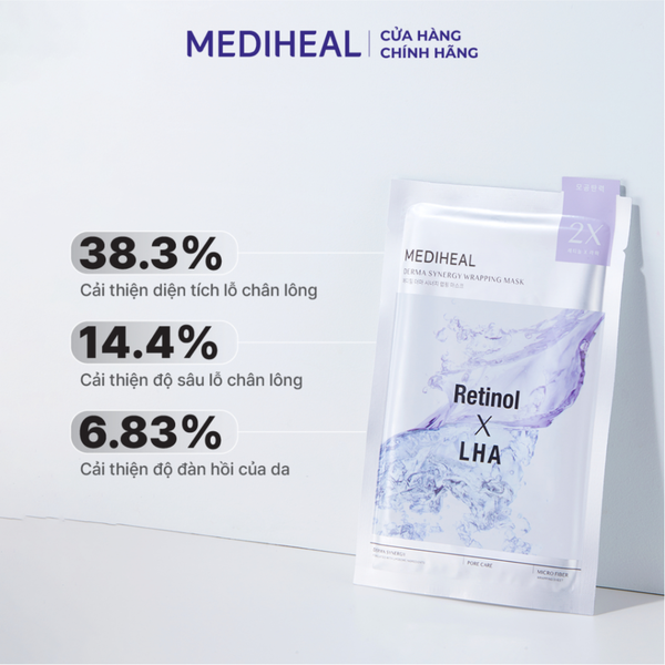 Mặt Nạ Chăm Sóc Lỗ Chân Lông Mediheal Derma Synergy Wrapping Mask Retinol X LHA 25ml
