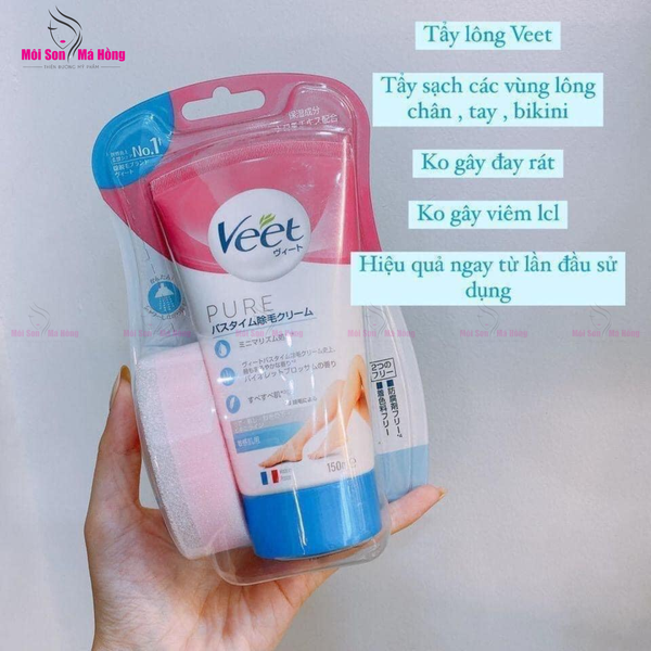 Kem tẩy lông Veet Pure cho da nhạy cảm - pack 150gr Nội Địa Nhật Bản