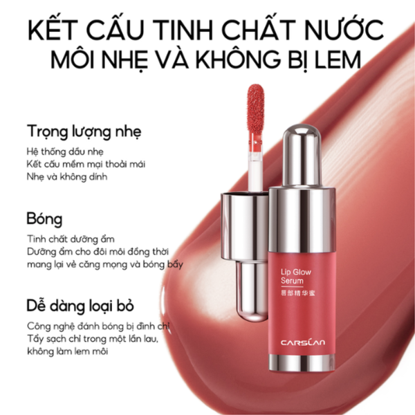 Son CARSLAN Dạng Gloss Dưỡng Ẩm Mềm Môi Lip Glow Serum (Mini 1g)