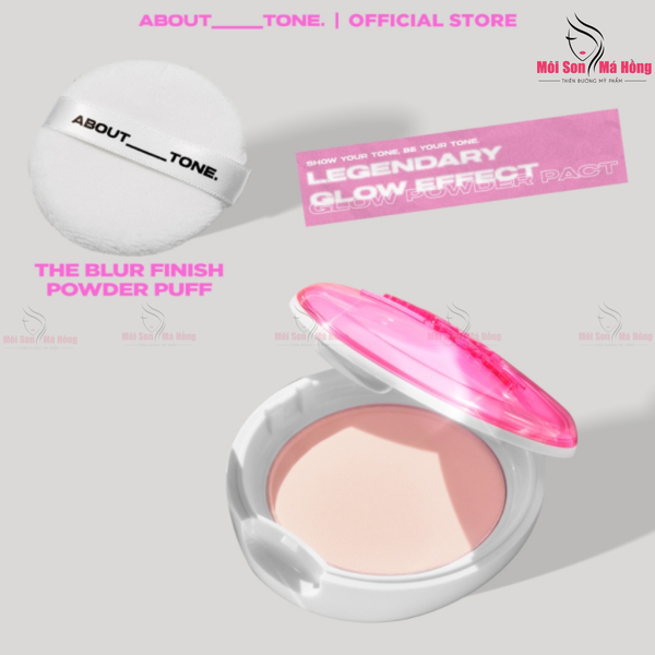 Phấn Phủ Nén Có Nhũ Kiềm Dầu About Tone Glow Powder Pact 8g (Hồng)