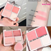 Phấn Má Và Phấn Bắt Sáng 4 Ô Judydoll Blush & Highlight Palette 9g ( Tặng bông phấn )
