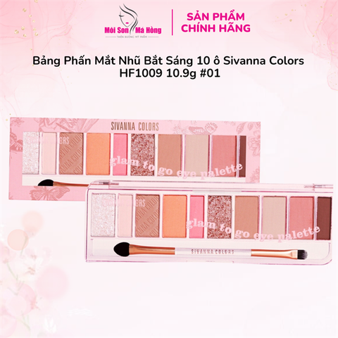 Bảng Phấn Mắt Nhũ Bắt Sáng 10 ô Sivanna Colors HF1009 10.9g #01
