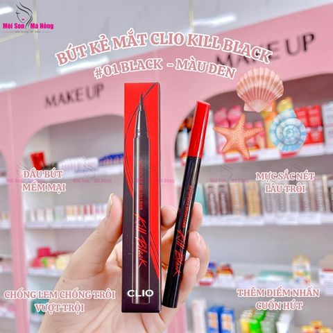 Bút Kẻ Mắt Clio Superproof Brush Liner Kill Black - Siêu Mảnh, Siêu Lì