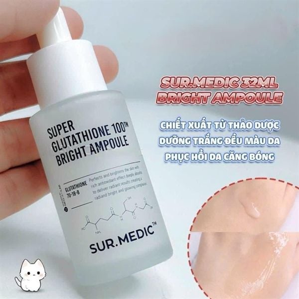 Tinh Chất Dưỡng Trắng Da Sur.Medic Super Glutathione 100 Bright Ampoul