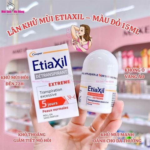 Lăn Khử Mùi EtiaXil Nhãn Đỏ Dành Cho Da Khoẻ 15ml Detranspirant Extreme Peaux Normales Roll-On