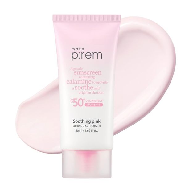 Kem Chống Nắng Make p:rem Soothing Pink Tone Up Sun Cream 50ml
