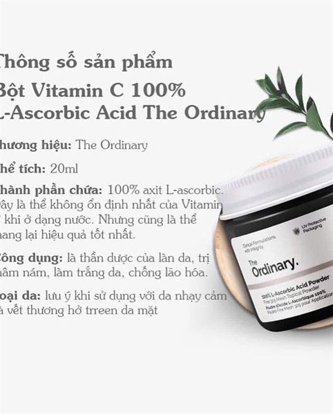 Bột Giảm Thâm Làm Đều Nền Da The Ordinary 100% Niacinamide Powder 20g