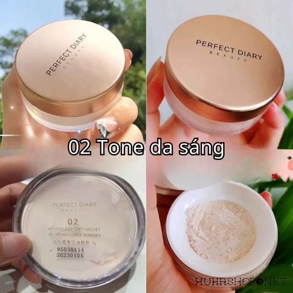 (CÔNG TY) Phấn Phủ Perfect Diary Kiềm Dầu, Ngăn Thấm Nước  7g Weightless Soft Velvet Blurring Loose Powder