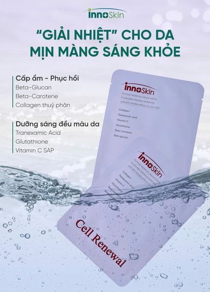 (1 Miếng) Mặt Nạ Giấy Innoskin Dưỡng Ẩm Trắng Da Innoskin Cell Renewall Collagen Mask 25ml