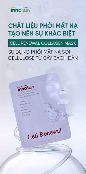 (1 Miếng) Mặt Nạ Giấy Innoskin Dưỡng Ẩm Trắng Da Innoskin Cell Renewall Collagen Mask 25ml