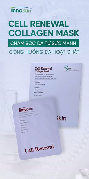 (1 Miếng) Mặt Nạ Giấy Innoskin Dưỡng Ẩm Trắng Da Innoskin Cell Renewall Collagen Mask 25ml